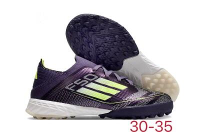 Kids Adidas F50 Elite TF Low-Tops Football Shoes - Purple/Green/White