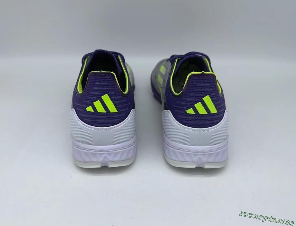 Adidas F50 Pro TF Low-Tops Football Shoes - Purple/Cloud White/Lucid Lemon