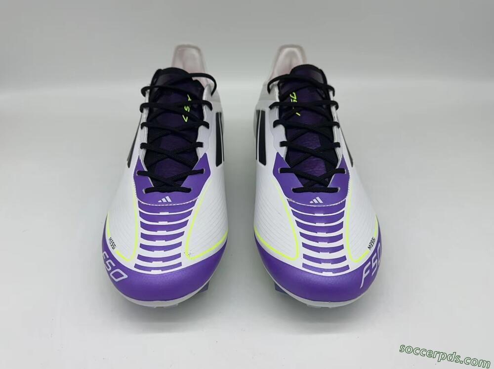 Adidas F50 Elite FG Low-Tops Football Boots - White/Purple/Black/Yellow