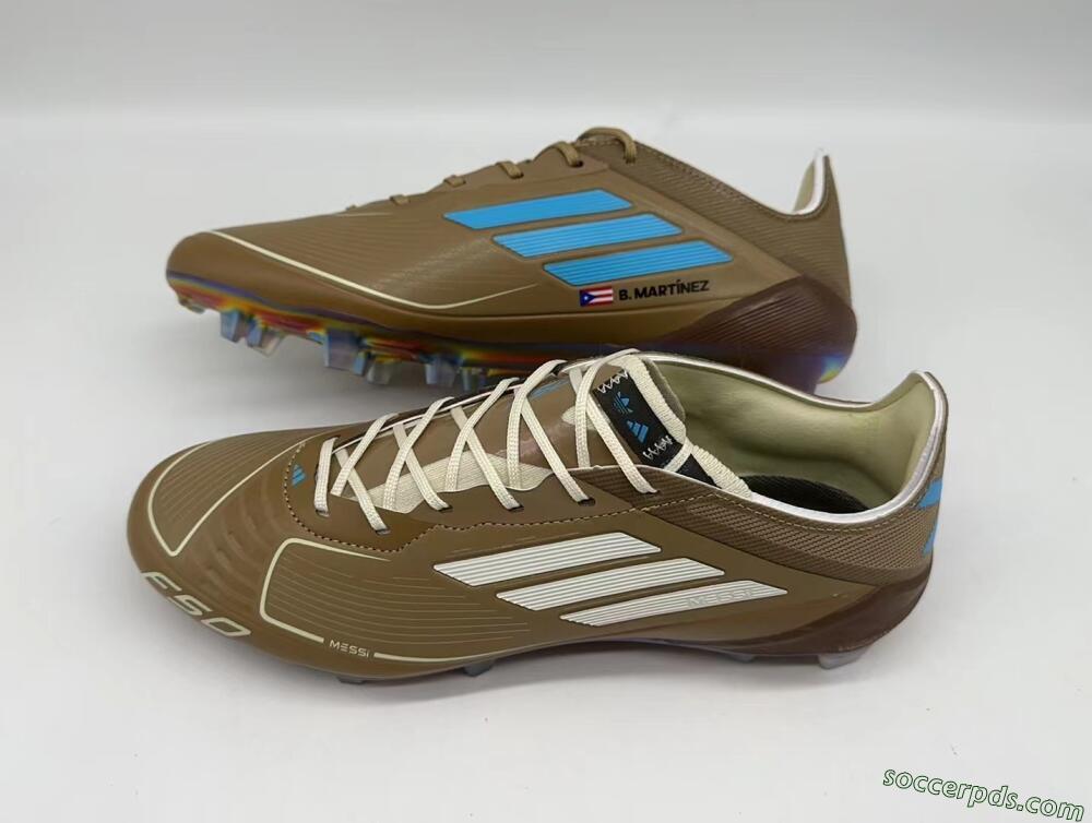 Adidas F50 Elite FG Low-Tops Football Boots - Brown/White/Blue