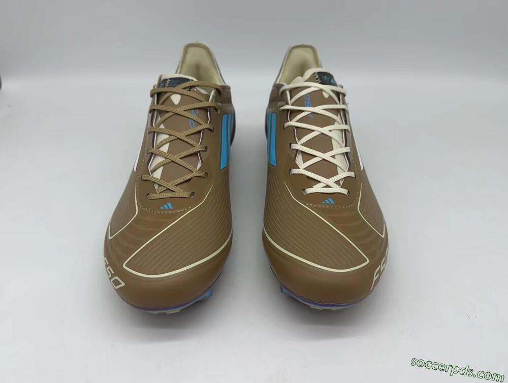 Adidas F50 Elite FG Low-Tops Football Boots - Brown/White/Blue