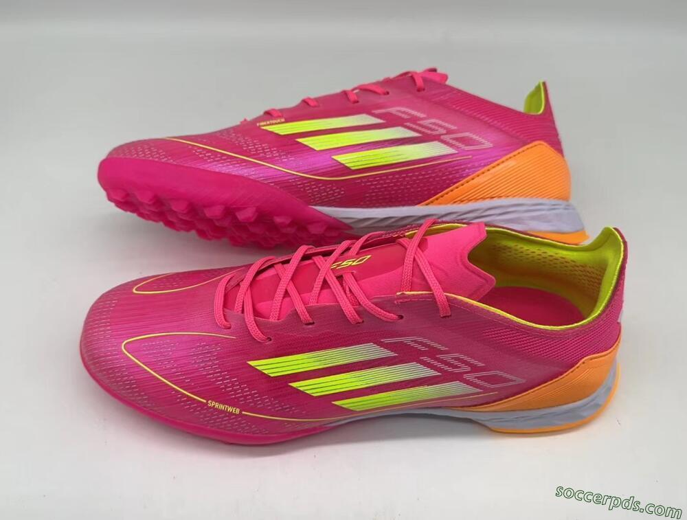 Adidas F50 Elite TF Low-Tops Football Shoes - Pink/Yellow/Orange