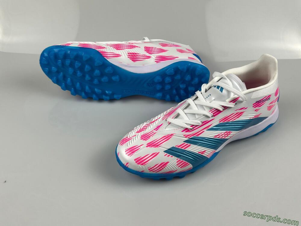 Adidas Predator Elite 24 TF Low-Tops Football Shoes - White/Pink/Blue