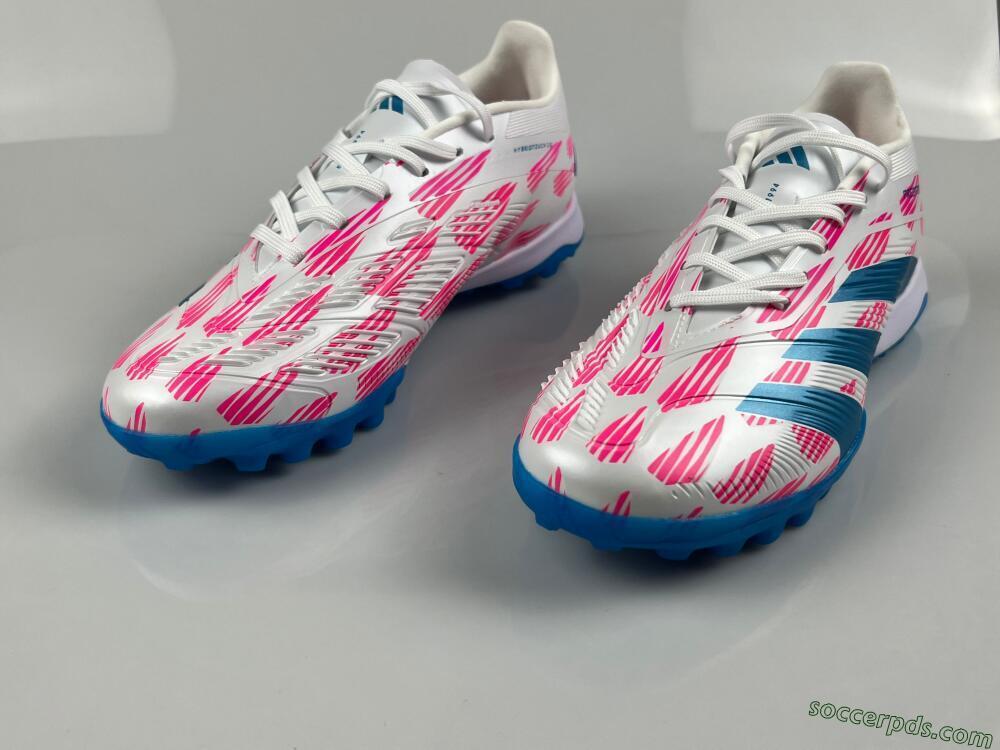 Adidas Predator Elite 24 TF Low-Tops Football Shoes - White/Pink/Blue