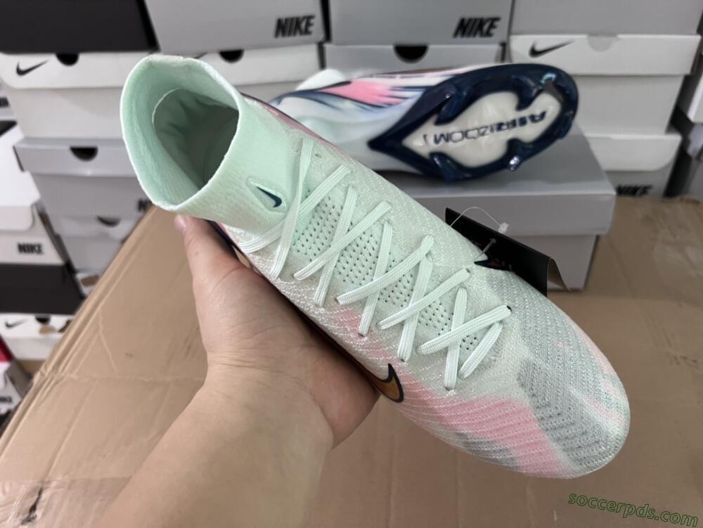 Nike Air Zoom Mercurial Superfly 10 Elite FG High-Tops Football Boots - White/Pink/Blue