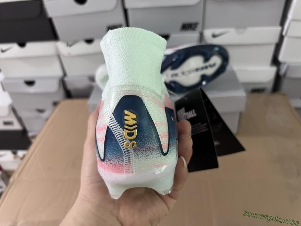 Nike Air Zoom Mercurial Superfly 10 Elite FG High-Tops Football Boots - White/Pink/Blue