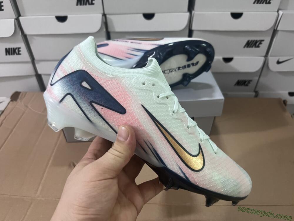Nike Air Zoom Mercurial Vapor 16 Elite FG Low-Tops Football Boots - White/Pink/Blue