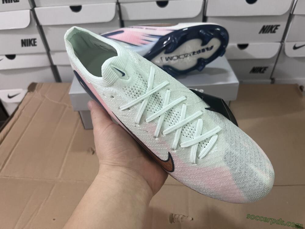 Nike Air Zoom Mercurial Vapor 16 Elite FG Low-Tops Football Boots - White/Pink/Blue