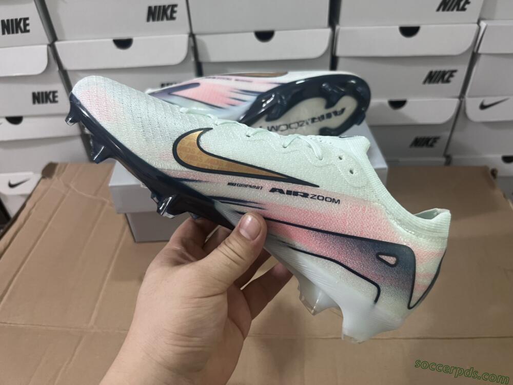 Nike Air Zoom Mercurial Vapor 16 Elite FG Low-Tops Football Boots - White/Pink/Blue