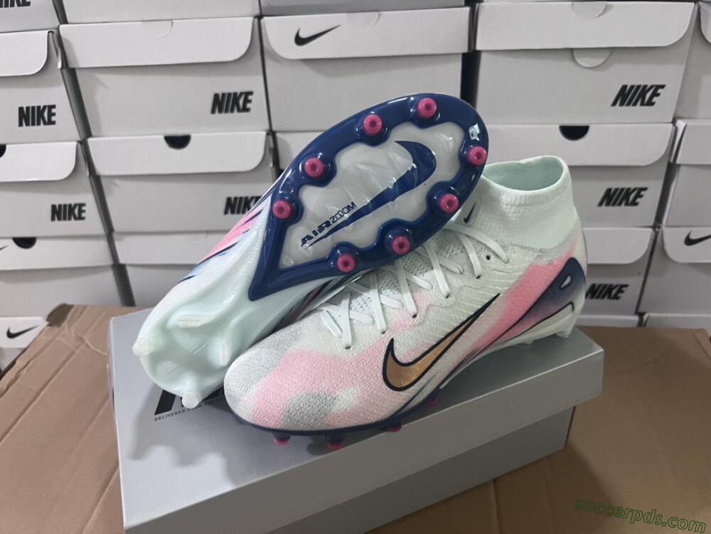 Nike Air Zoom Mercurial Superfly 10 Elite AG High-Tops Football Boots - Jade/Yellow/Pink/Blue