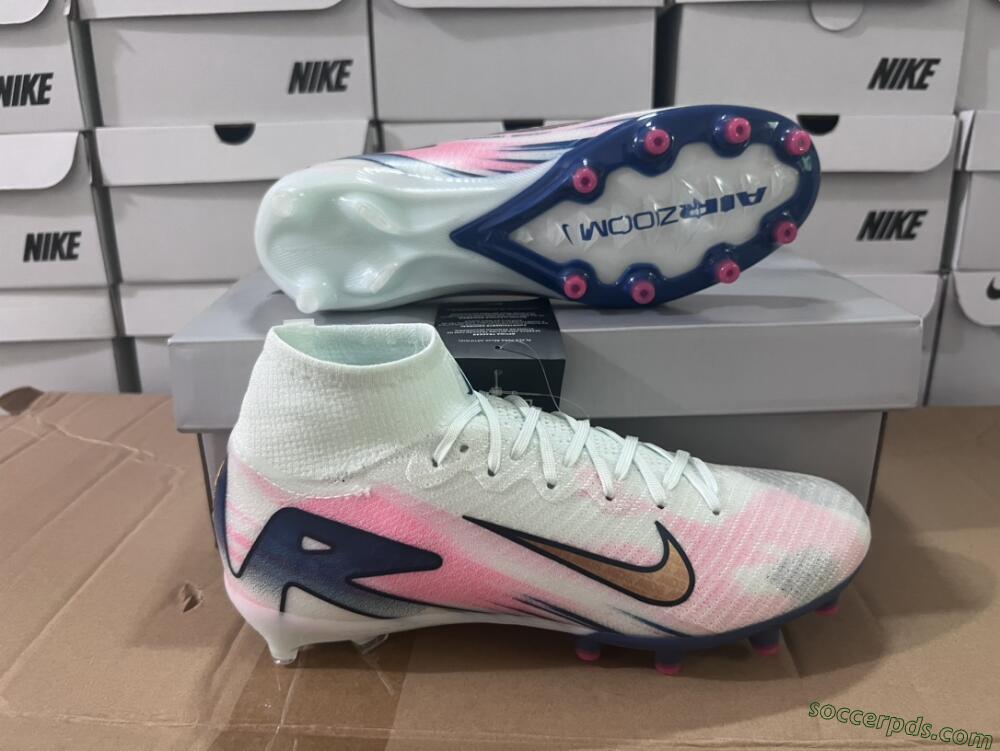 Nike Air Zoom Mercurial Superfly 10 Elite AG High-Tops Football Boots - Jade/Yellow/Pink/Blue