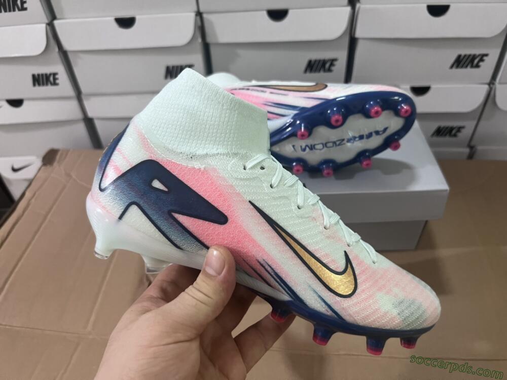 Nike Air Zoom Mercurial Superfly 10 Elite AG High-Tops Football Boots - Jade/Yellow/Pink/Blue