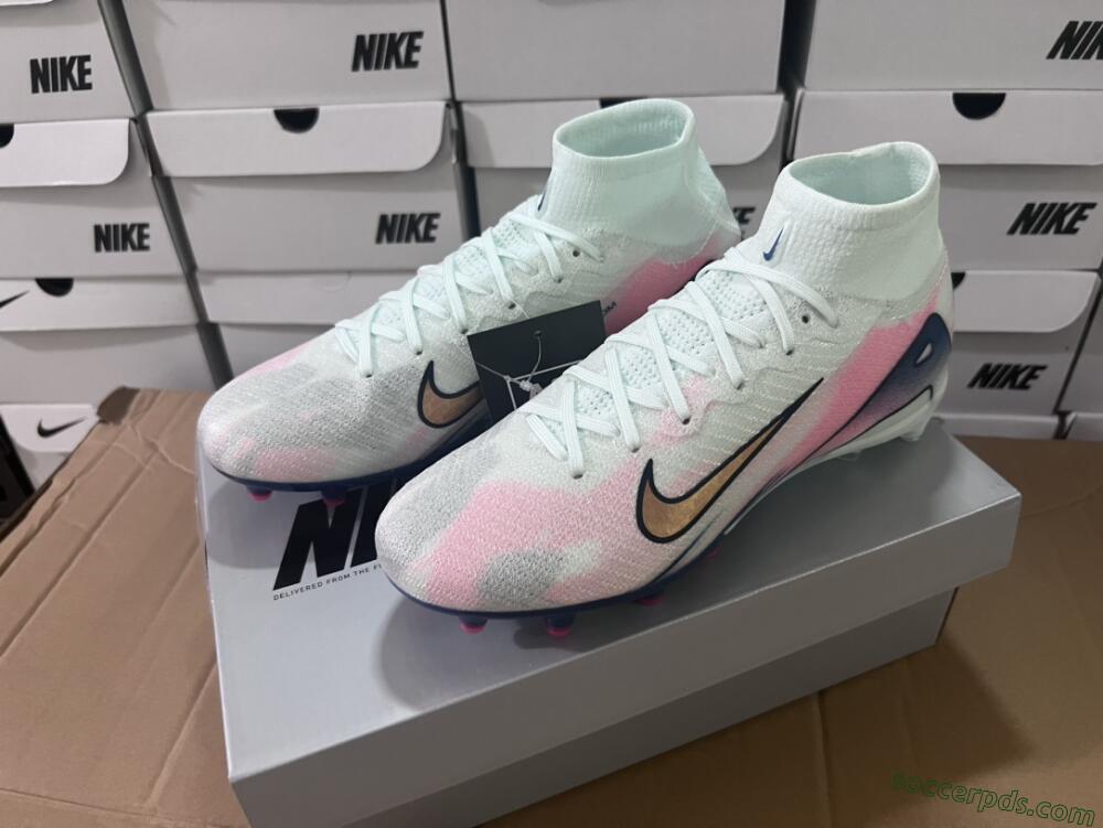 Nike Air Zoom Mercurial Superfly 10 Elite AG High-Tops Football Boots - Jade/Yellow/Pink/Blue