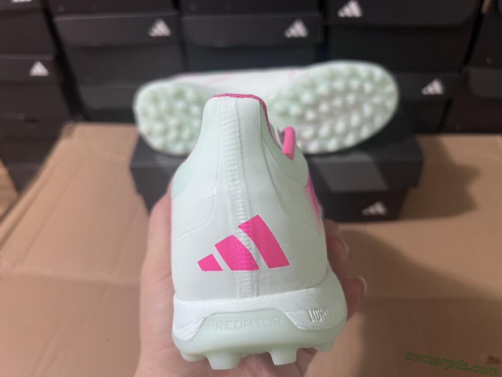 Adidas Predator 24 Elite TF Low-Tops Football Shoes - White/Pink/Blue/Yellow