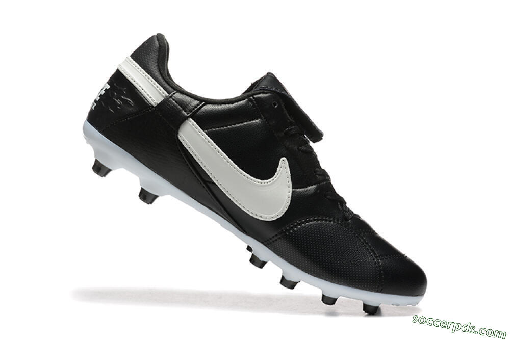 Nike The Premier 3 FG Low-Tops Football Boots - Black/Beige/White 7