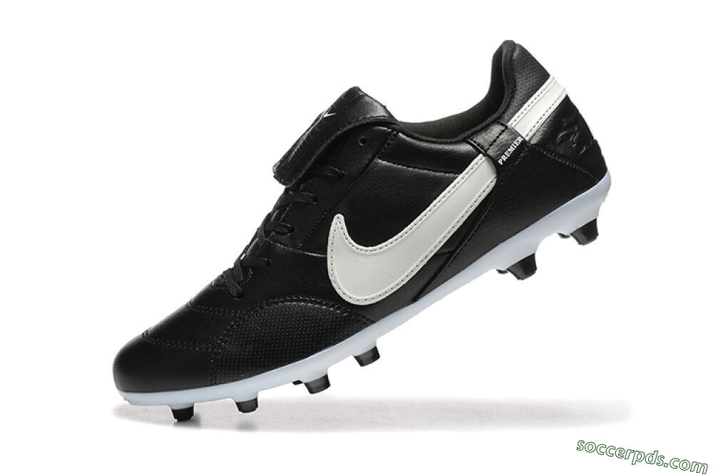 Nike The Premier 3 FG Low-Tops Football Boots - Black/Beige/White 8
