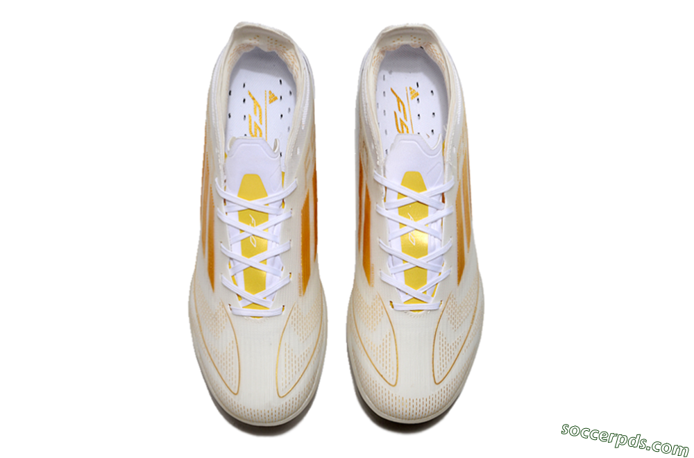 Adidas F50 Elite TF Low-Tops Football Shoes - White/Gold 4