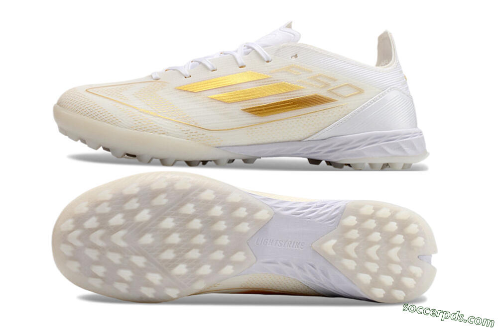 Adidas F50 Elite TF Low-Tops Football Shoes - White/Gold 0