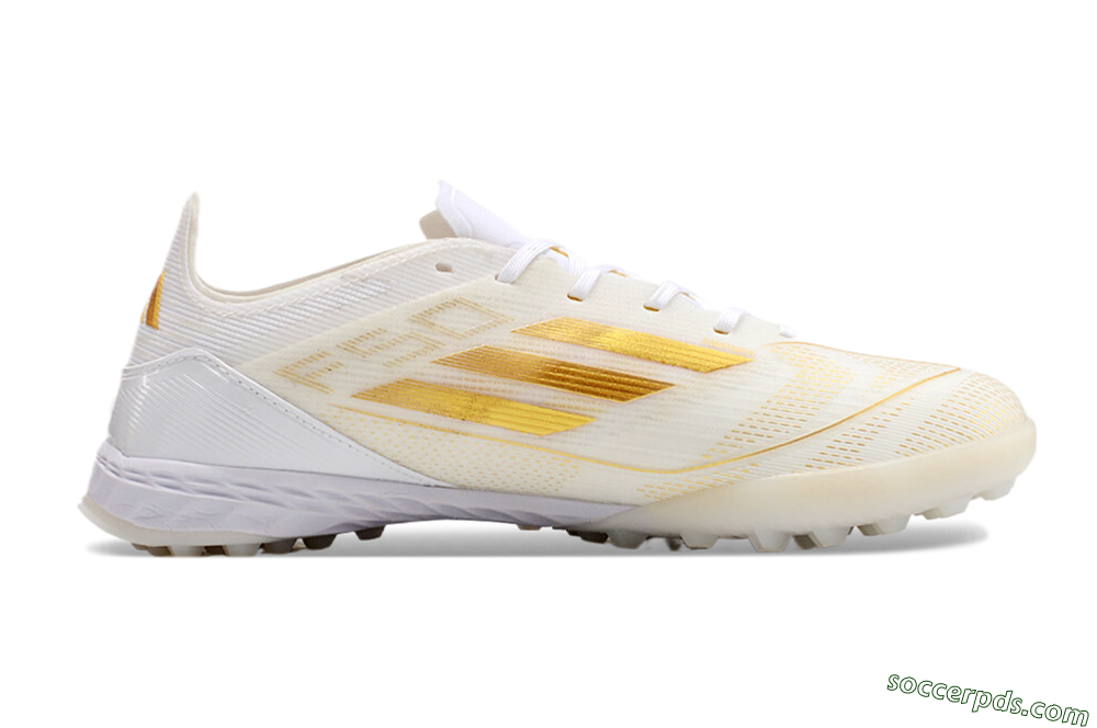 Adidas F50 Elite TF Low-Tops Football Shoes - White/Gold 7