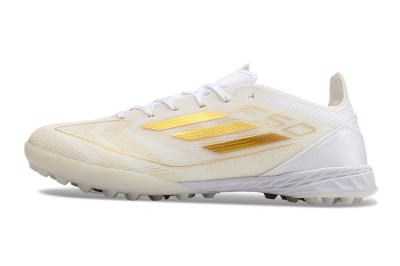 Adidas F50 Elite TF Low-Tops Football Shoes - White/Gold