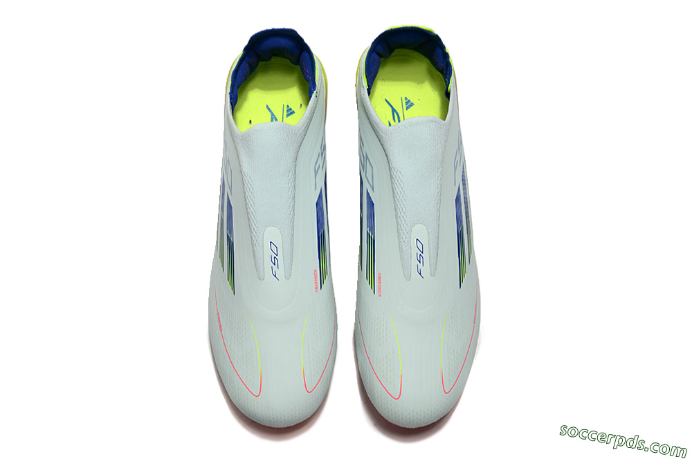 Adidas F50 Elite Laceless FG Low-Tops Football Boots - Jade/Blue/Yellow 4