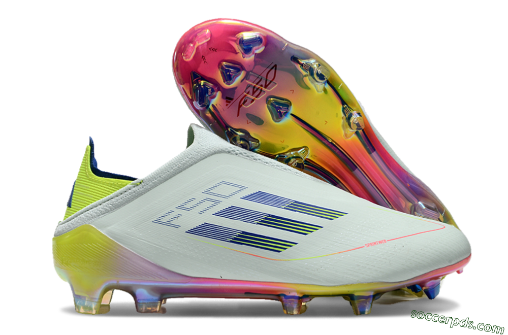 Adidas F50 Elite Laceless FG Low-Tops Football Boots - Jade/Blue/Yellow 1