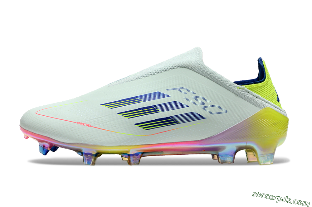 Adidas F50 Elite Laceless FG Low-Tops Football Boots - Jade/Blue/Yellow 2