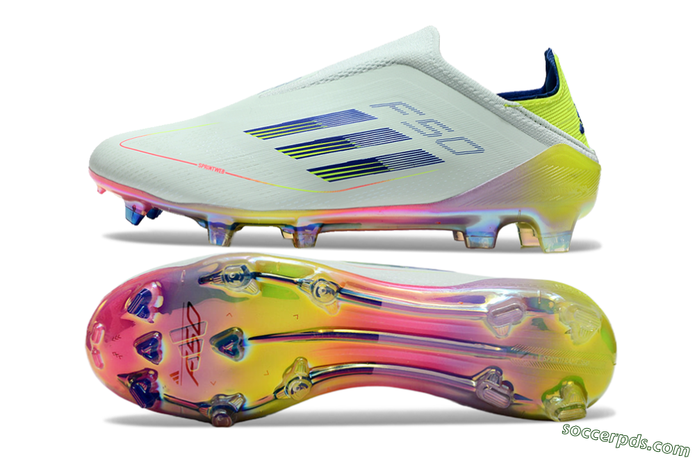 Adidas F50 Elite Laceless FG Low-Tops Football Boots - Jade/Blue/Yellow 0
