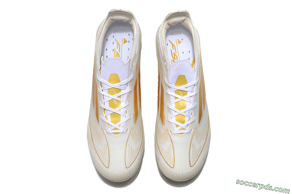 Adidas F50 Elite FG Low-Tops Football Boots - White/Gold 4