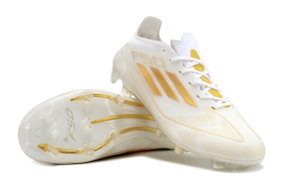Adidas F50 Elite FG Low-Tops Football Boots - White/Gold