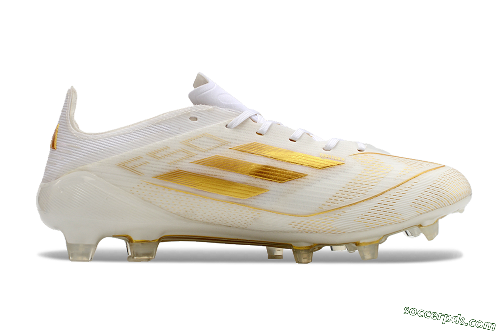 Adidas F50 Elite FG Low-Tops Football Boots - White/Gold 7