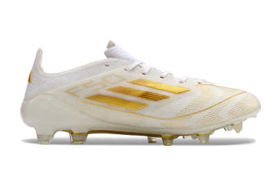 Adidas F50 Elite FG Low-Tops Football Boots - White/Gold