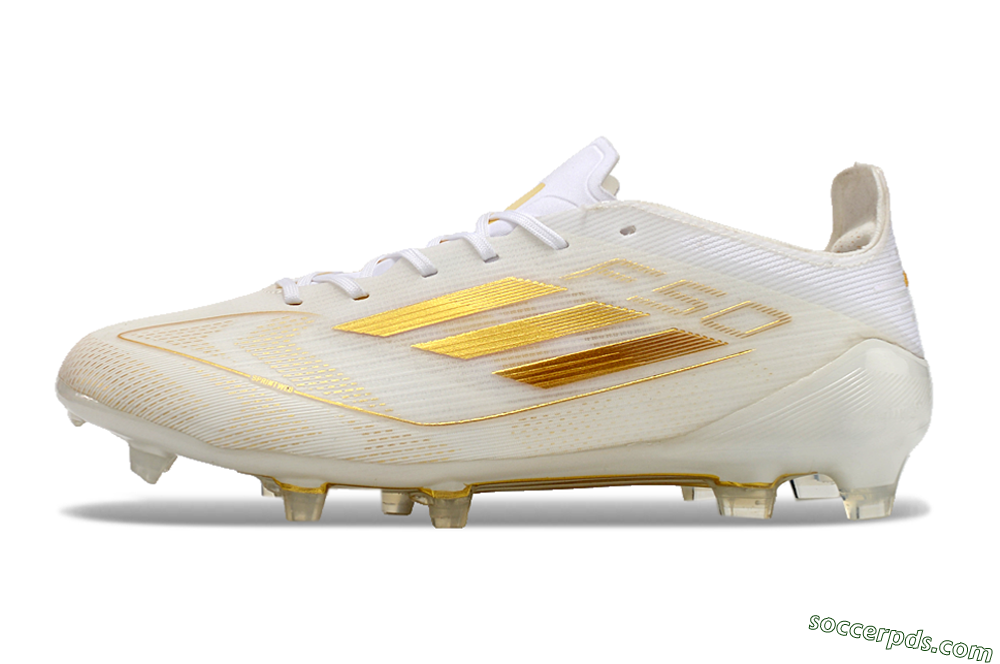 Adidas F50 Elite FG Low-Tops Football Boots - White/Gold 2