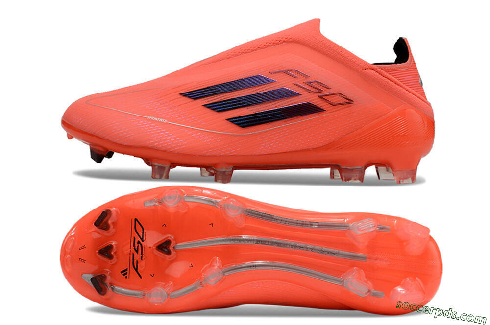 Adidas F50 Elite Laceless FG Low-Tops Football Boots - Red/Blue/Silver 0