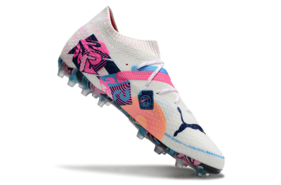 Puma Future Ultimate MG Low-Tops Football Boots - White/Pink/Blue