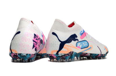 Puma Future Ultimate MG Low-Tops Football Boots - White/Pink/Blue