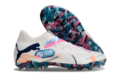 Puma Future Ultimate MG Low-Tops Football Boots - White/Pink/Blue