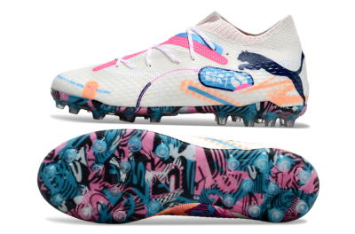 Puma Future Ultimate MG Low-Tops Football Boots - White/Pink/Blue