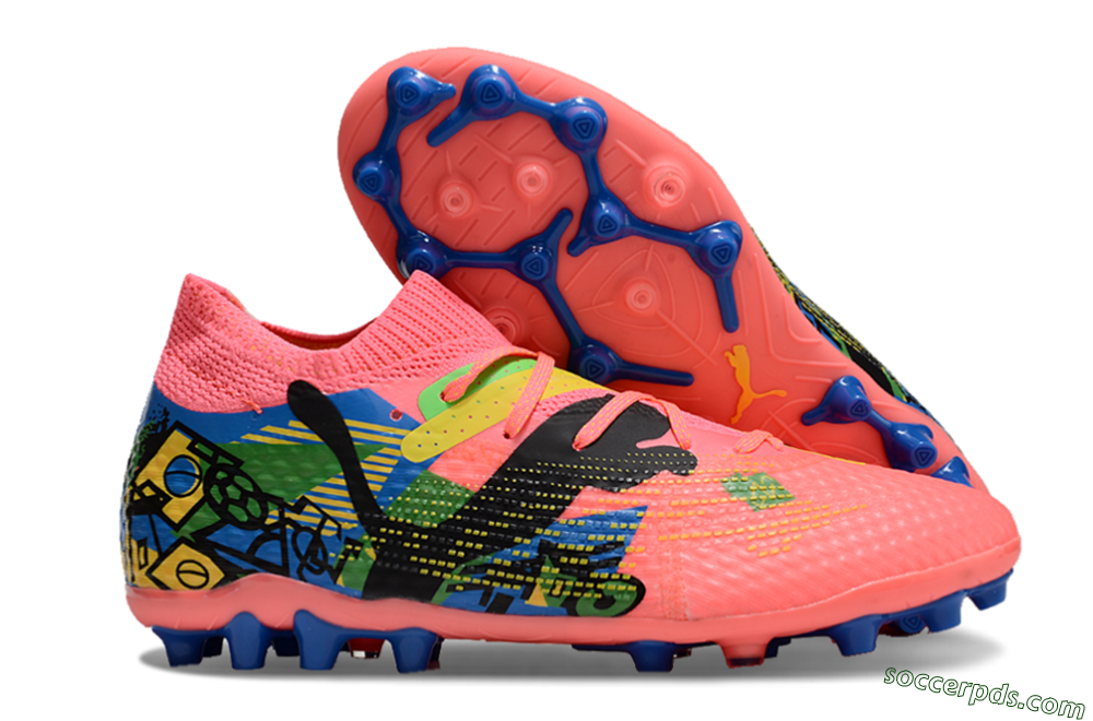 Puma Future Ultimate MG Low-Tops Football Boots - Red/Blue/Yellow/Green 1