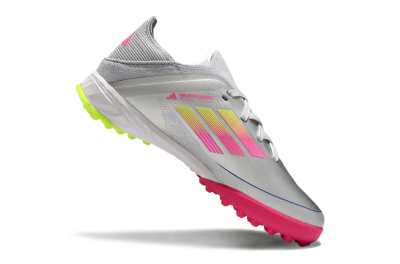 Adidas F50 Elite TF Low-Tops Football Shoes - Silver/Pink/Yellow