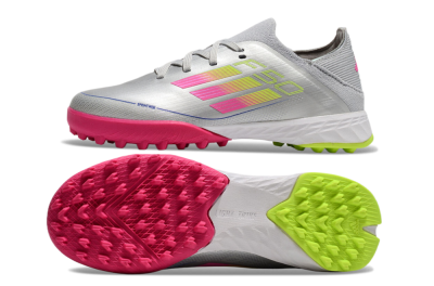 Adidas F50 Elite TF Low-Tops Football Shoes - Silver/Pink/Yellow