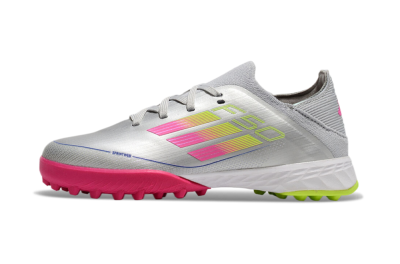 Adidas F50 Elite TF Low-Tops Football Shoes - Silver/Pink/Yellow