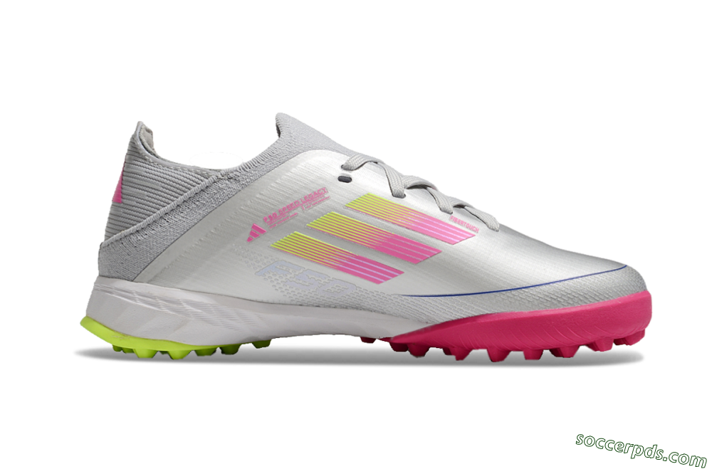 Adidas F50 Elite TF Low-Tops Football Shoes - Silver/Pink/Yellow 6