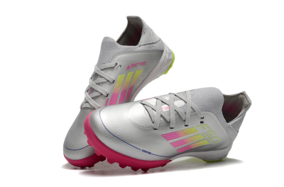 Adidas F50 Elite TF Low-Tops Football Shoes - Silver/Pink/Yellow