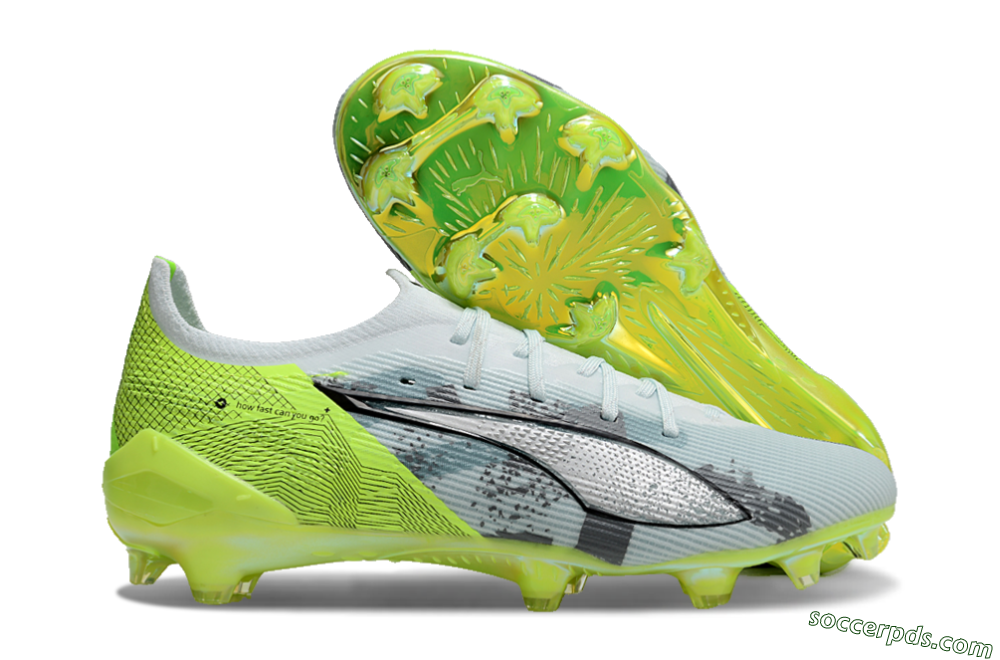 Puma Ultra Ultimate FG Low-Tops Football Boots - Jade/White/Yellow 1