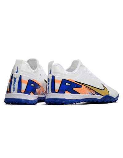 Nike Air Zoom Mercurial Vapor 16 Elite TF Low-Tops Football Shoes - White/Gold/Orange/Blue