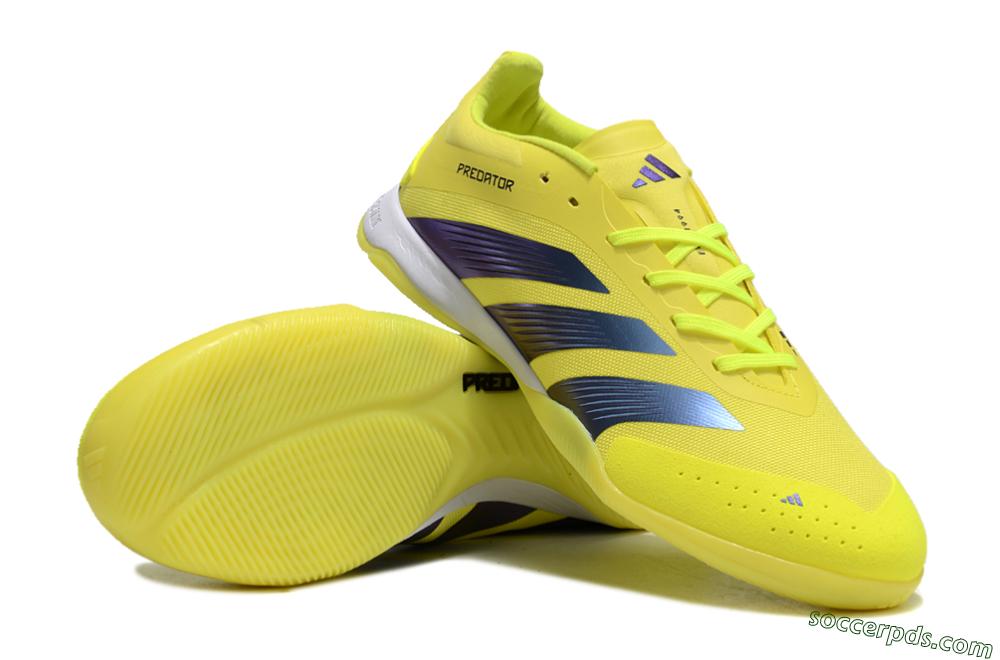 Adidas Predator 24 Elite IC Low-Tops Football Shoes - Yellow/Blue/White 3