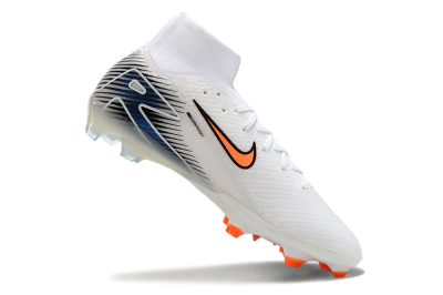Nike Air Zoom Mercurial Superfly 10 Elite FG High-Tops Football Boots - White/Orange/Blue