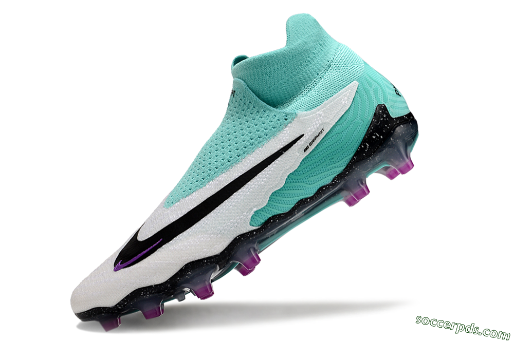 Nike Phantom GX Elite AG High-Tops Football Boots - White/Black/Jade/Purple 6