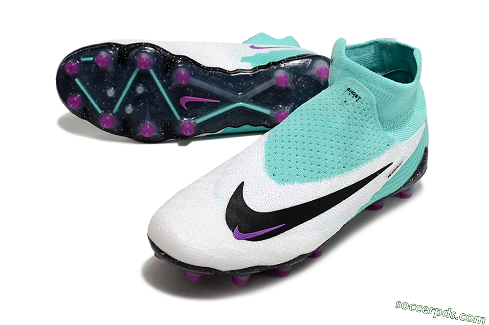Nike Phantom GX Elite AG High-Tops Football Boots - White/Black/Jade/Purple 3